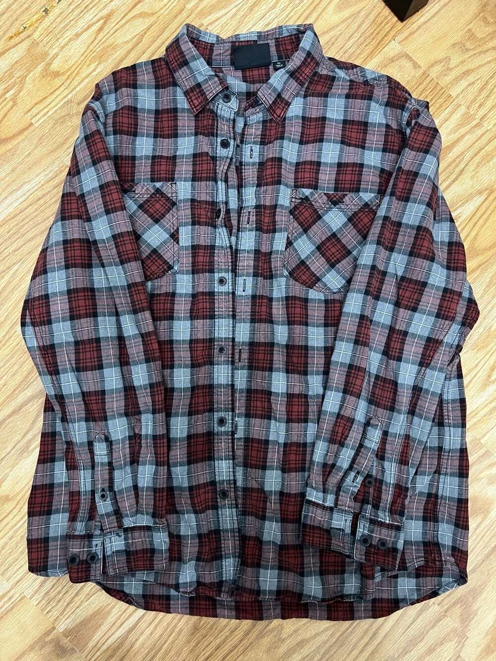 Harley Davidson Men's 2XL Plaid Flannel Button-Up Shirt Embroidered